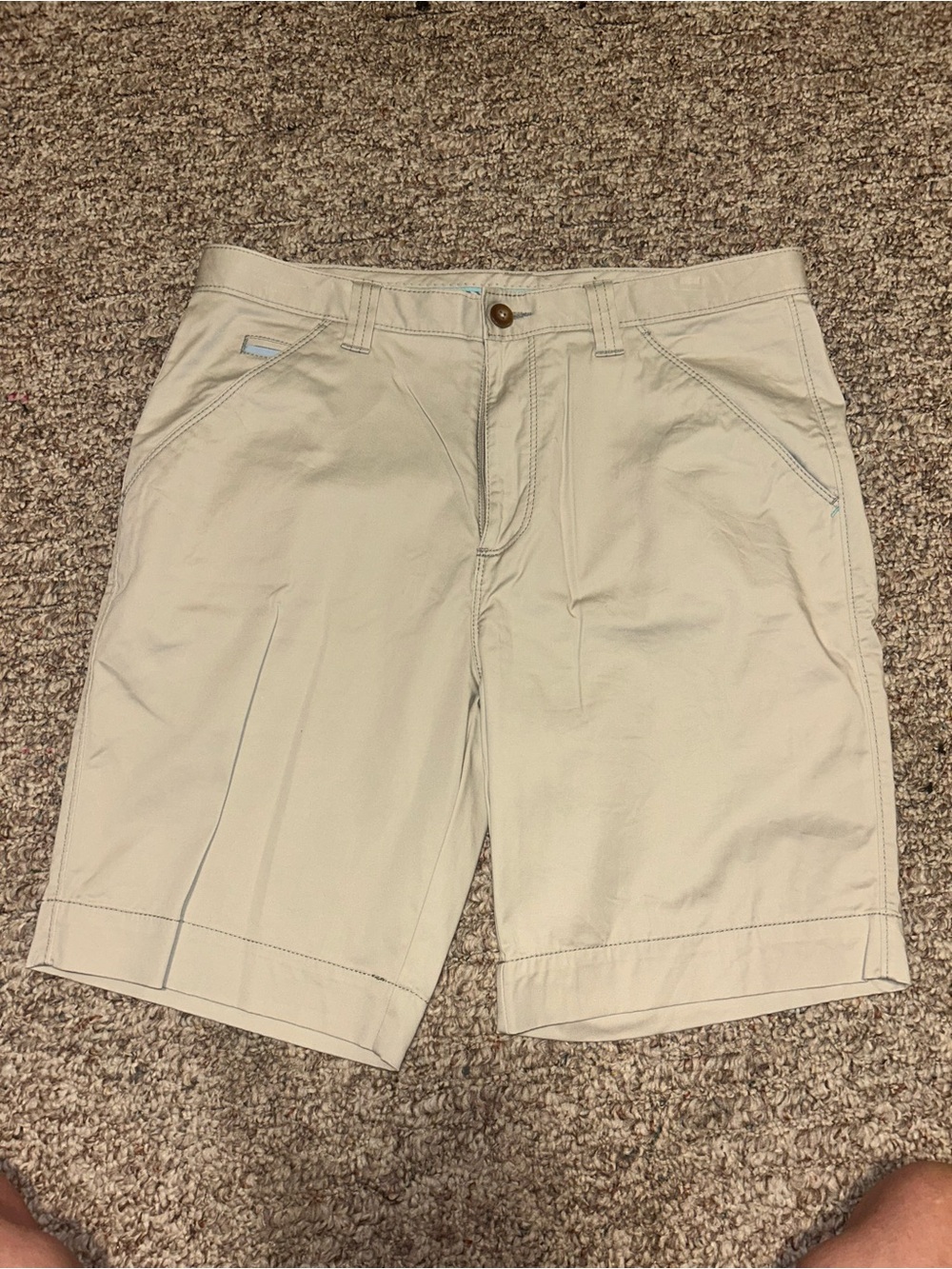 Caribbean Men's Light Khaki Flat-Front Shorts